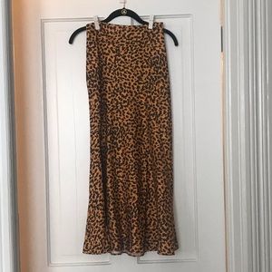 Leopard Print Midi Skirt